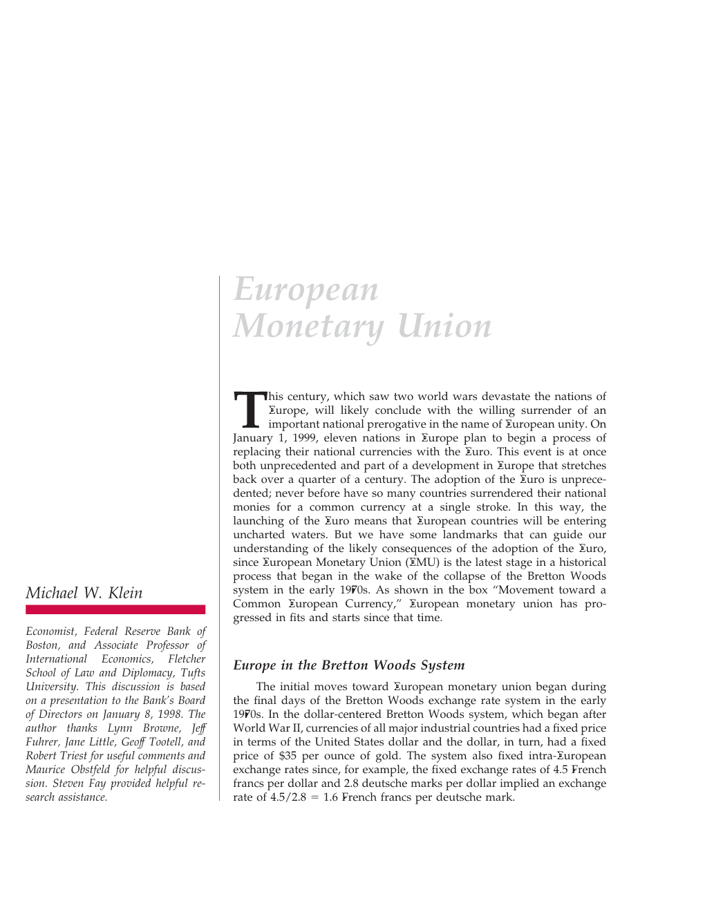 European Monetary Union