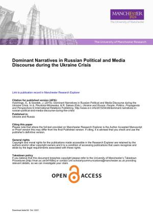 Dominant Narratives in Russian Political and Media Discourse During the Ukraine Crisis