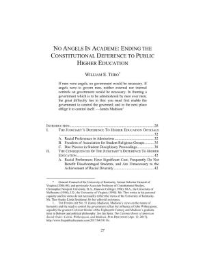 Ending the Constitutional Deference to Public Higher Education