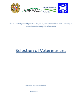Selection of Veterinarians by Gagik Sardaryan, Arman Ohanyan
