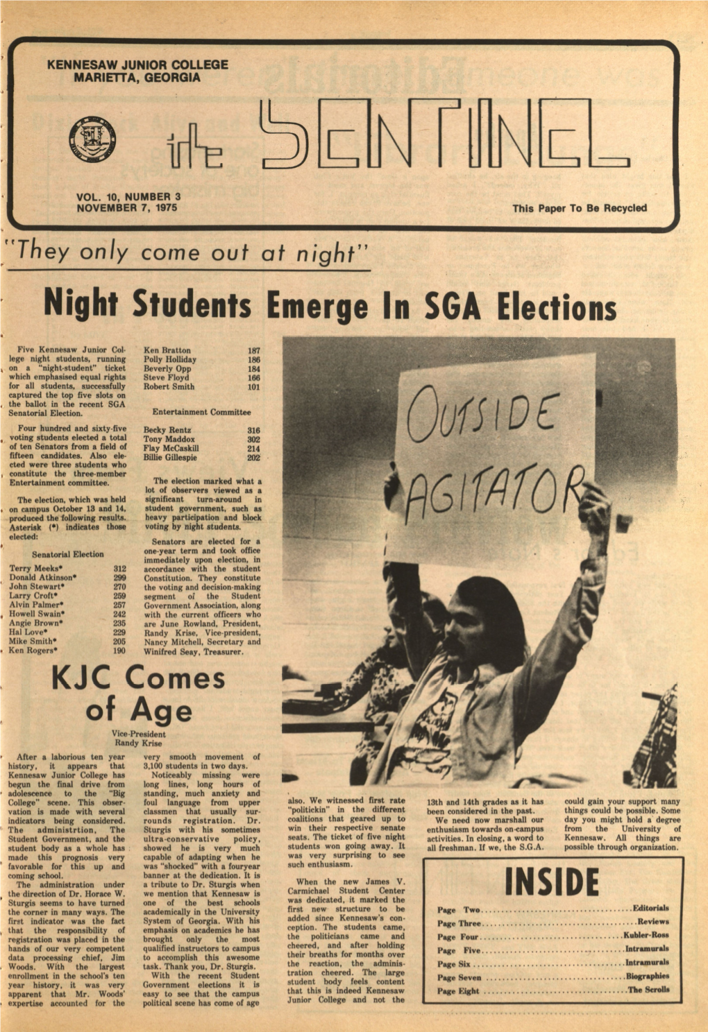 Night Students Emerge in SGA Elections INSIDE