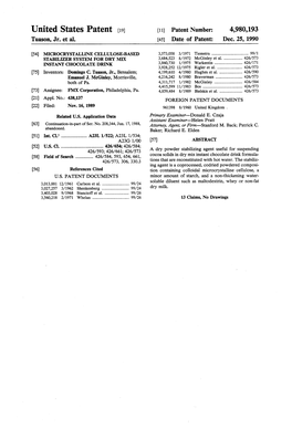 United States Patent (19) 11 Patent Number: 4,980,193 Tuason, Jr