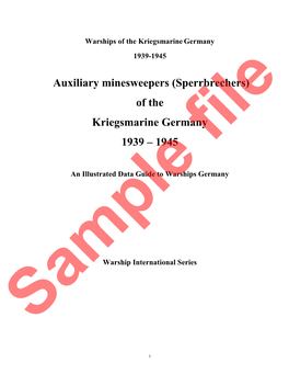 Auxiliary Minesweepers (Sperrbrechers) of the Kriegsmarine Germany 1939 – 1945