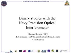 Binary Star Studies with NPOI
