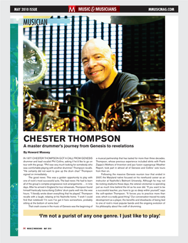 Chester Thompson CHESTER THOMPSON a Master Drummer’S Journey from Genesis to Revelations by Howard Massey