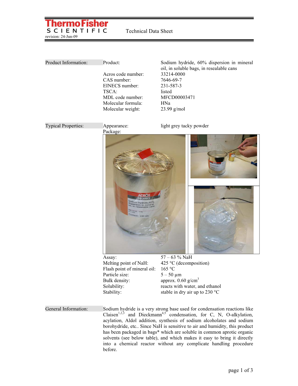 Technical Data Sheet Page 1 of 3