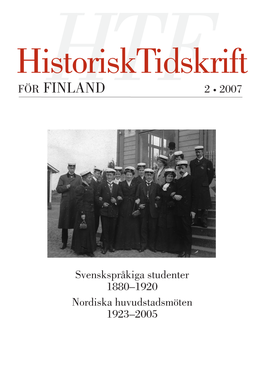 Historisk Tidskrift För Finland 2 • 2007 Årg 92 €