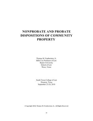 Nonprobate and Probate Dispositions of Community Property