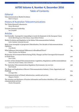 AJTDE Volume 4, Number 4, December 2016 Table of Contents