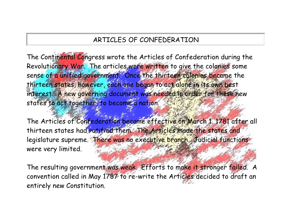 Articles of Confederation