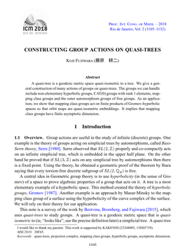 Constructing Group Actions on Quasi-Trees