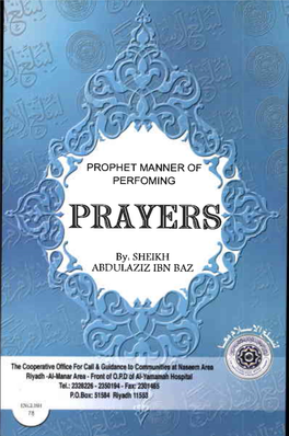 PROPHET MOHAMMAD's MANNER of PERFORMING PRAYERS (May Peace and Blessings of Allah Be on Him)