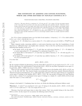 The Continuity of Additive and Convex Functions, Which Are Upper Bounded