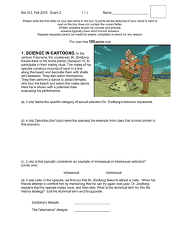 1. SCIENCE in CARTOONS. in the Cartoon Futurama, the Crustacean Dr