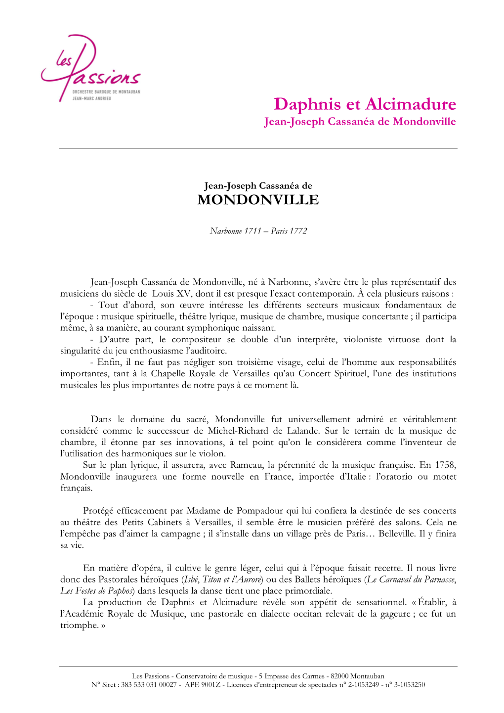Daphnis Et Alcimadure Jean-Joseph Cassanéa De Mondonville