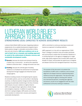 Lutheran World Relief's Approach to Resilience