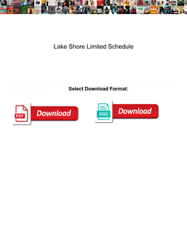 Lake Shore Limited Schedule