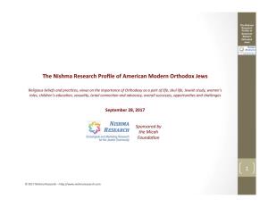 Nishma Research Profile of American Modern Orthodox Jews 09-27