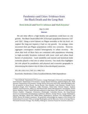 Pandemics and Cities: Evidence from the Black Death and the Long-Run