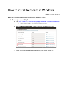 How to Install Netbeans in Windows