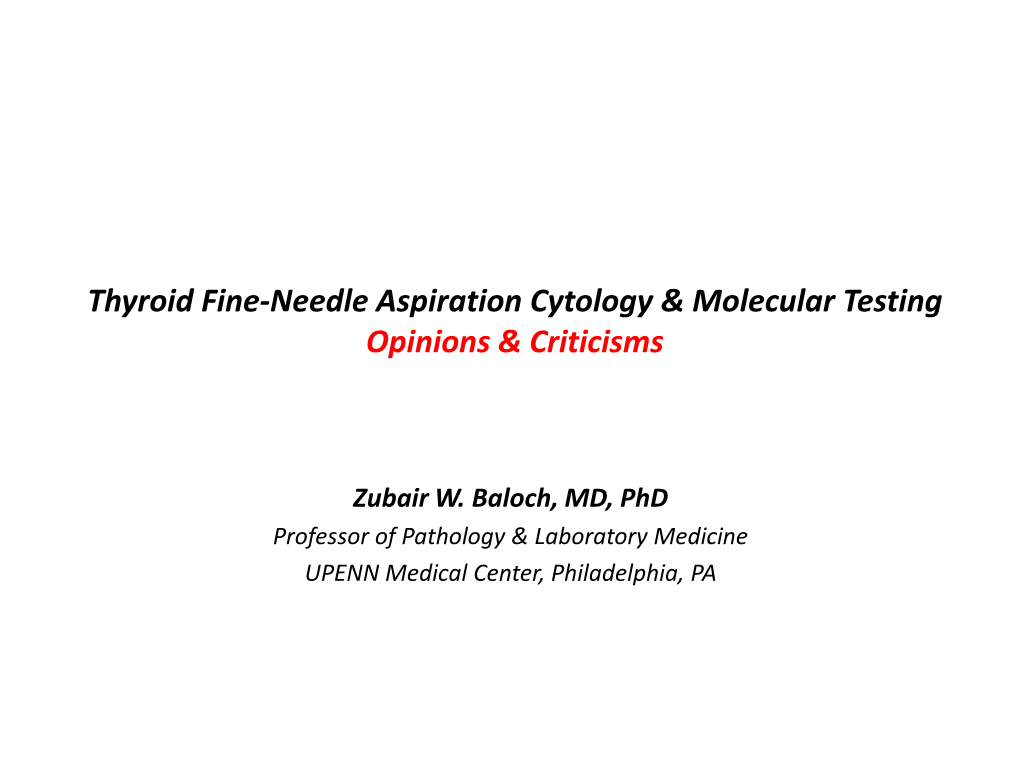 Thyroid Cytology Bethesda Criteria and Molecular Analysis