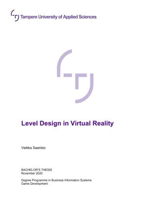 Level Design in Virtual Reality