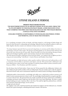 Stone Island X Persol