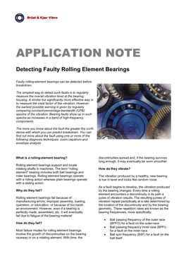 Detecting Faulty Rolling Element Bearings