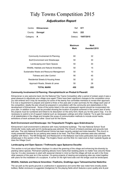 Tidy Towns Competition 2015