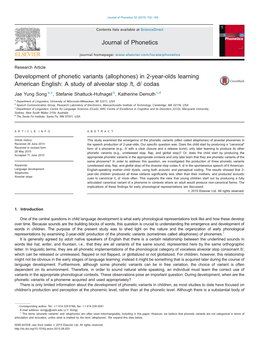 Development of Phonetic Variants (Allophones)