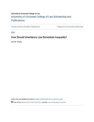 How Should Inheritance Law Remediate Inequality?