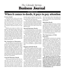 When It Comes to Deeds, It Pays to Pay Attention by Evan L