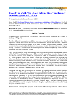 Unowsky on Wolff, 'The Idea of Galicia: History and Fantasy in Habsburg Political Culture'