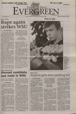 Rape .Again Strikes WSU from Staff Reports "We Want This to Stop, She Was on Her Way Home