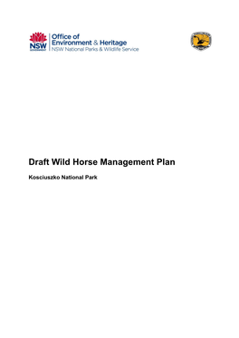 Kosciuszko National Park Draft Wild Horse Management Plan
