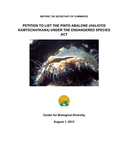 Petition to Protect the Pinto Abalone