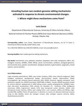 Unveiling Human Non-Random Genome Editing Mechanisms Activated in Response to Chronic Environmental Changes