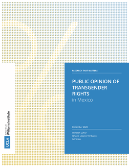 PUBLIC OPINION of TRANSGENDER RIGHTS in Mexico
