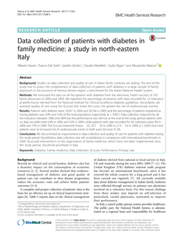 Data Collection of Patients with Diabetes in Family Medicine