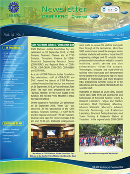 Newsletter CSIR-SERC CSIR-SERC Chennai