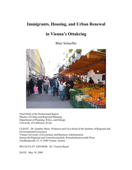 Immigrants, Housing, and Urban Renewal in Vienna's Ottakring