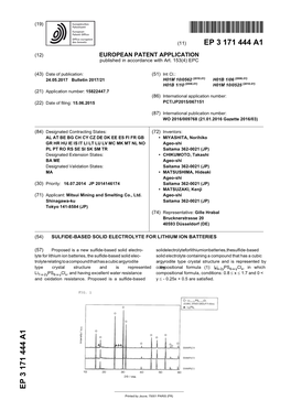 Sulfide-Based Solid Electrolyte for Lithium Ion Batteries