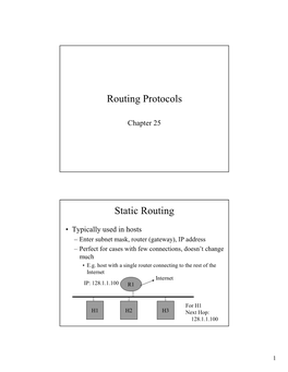 Routing Protocols Static Routing