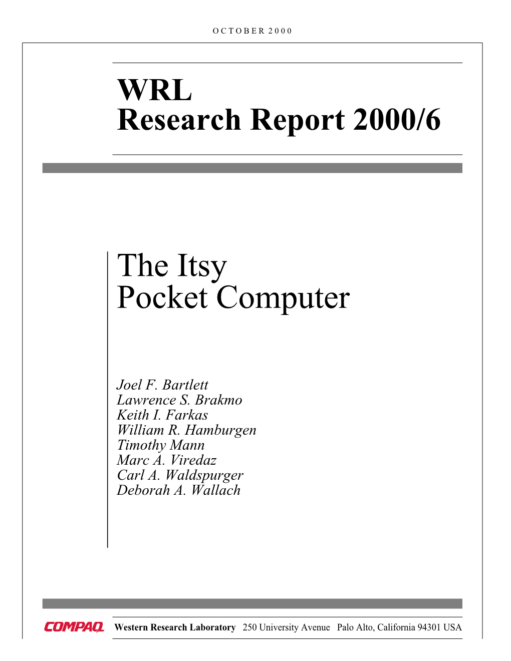 The Itsy Pocket Computer