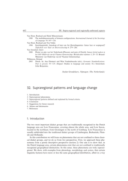 32. Supraregional Patterns and Language Change