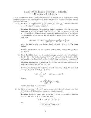 Math 10850: Honors Calculus I, Fall 2020 Homework 3 Solutions