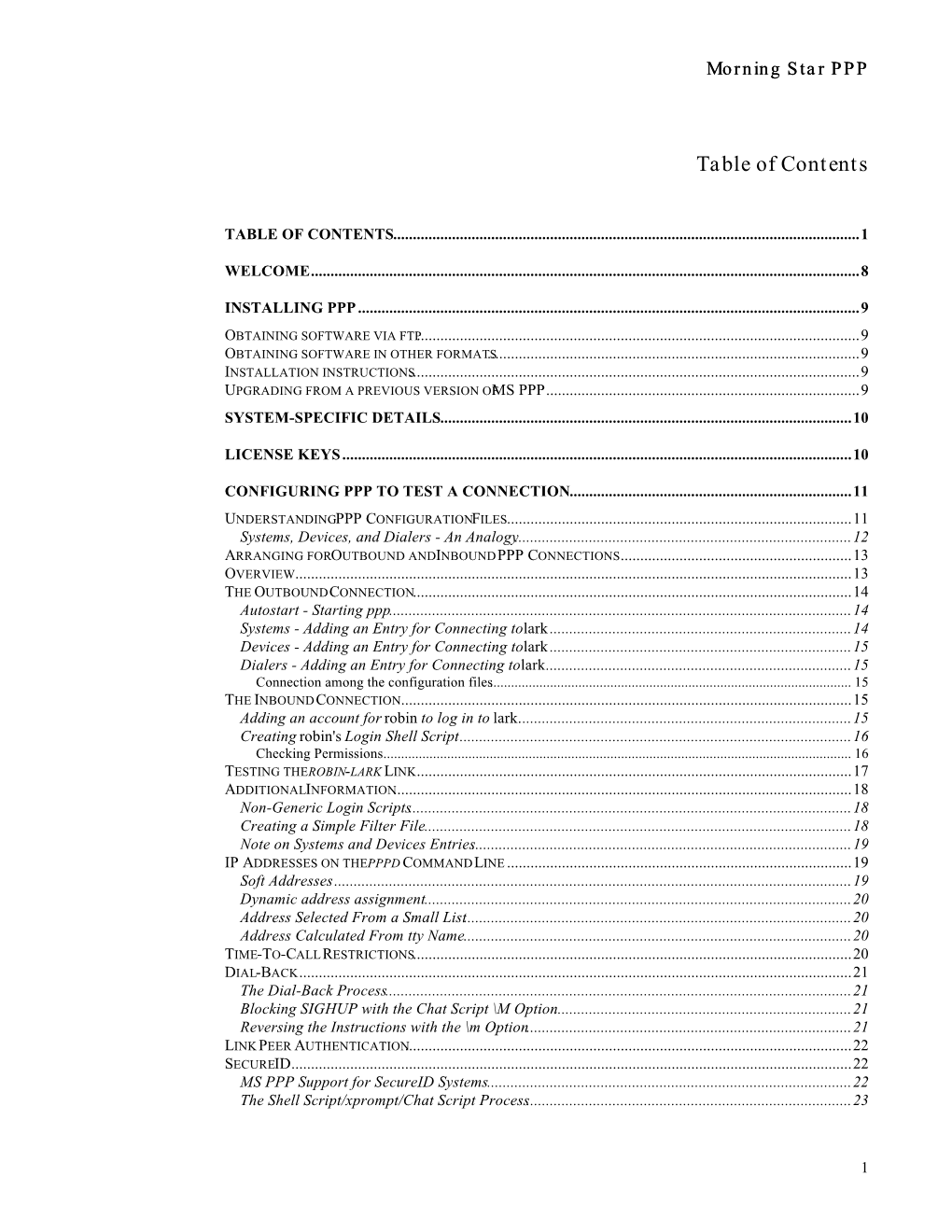 Morning Star PPP User's Guide