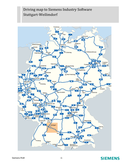 Driving Map to Siemens Industry Software Stuttgart-Weilimdorf