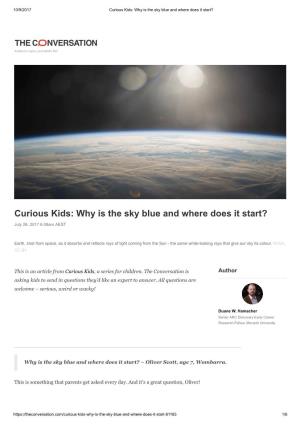 Curious Kids: Why Is the Sky Blue and Where Does It Start?
