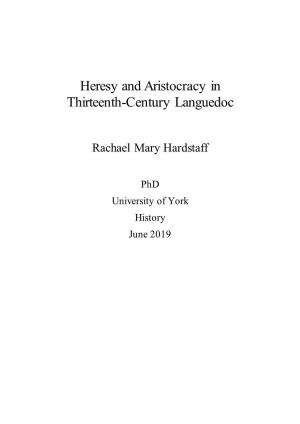 Heresy and Aristocracy in Thirteenth-Century Languedoc